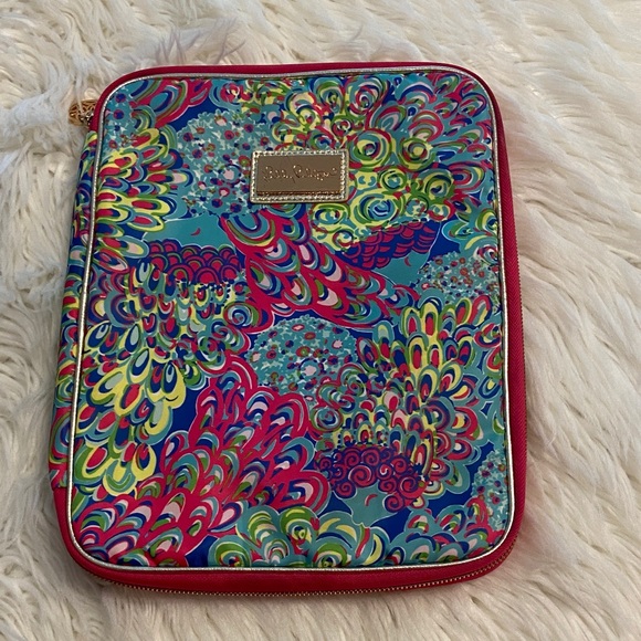 Lilly Pulitzer Accessories - Lilly Pulitzer Vibrant Blue and Pink Tablet Sleeve size in photos